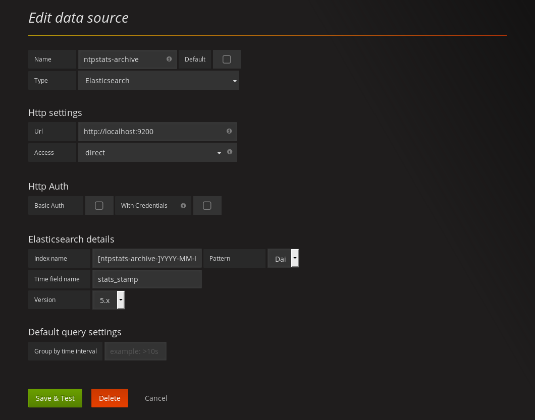 Grafana Edit Data Source